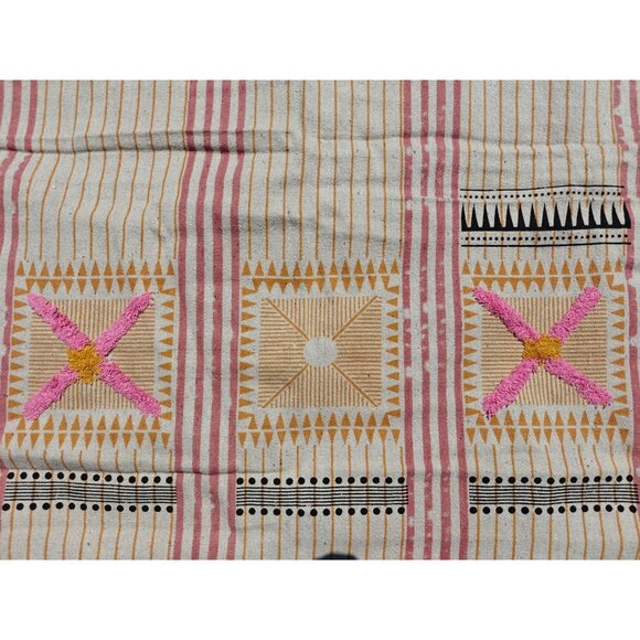 Multicolor Printed Rug Geometric Aztec Southwestern Cotton Blend 60X84 (5x7 ft) - Picture 9 of 9